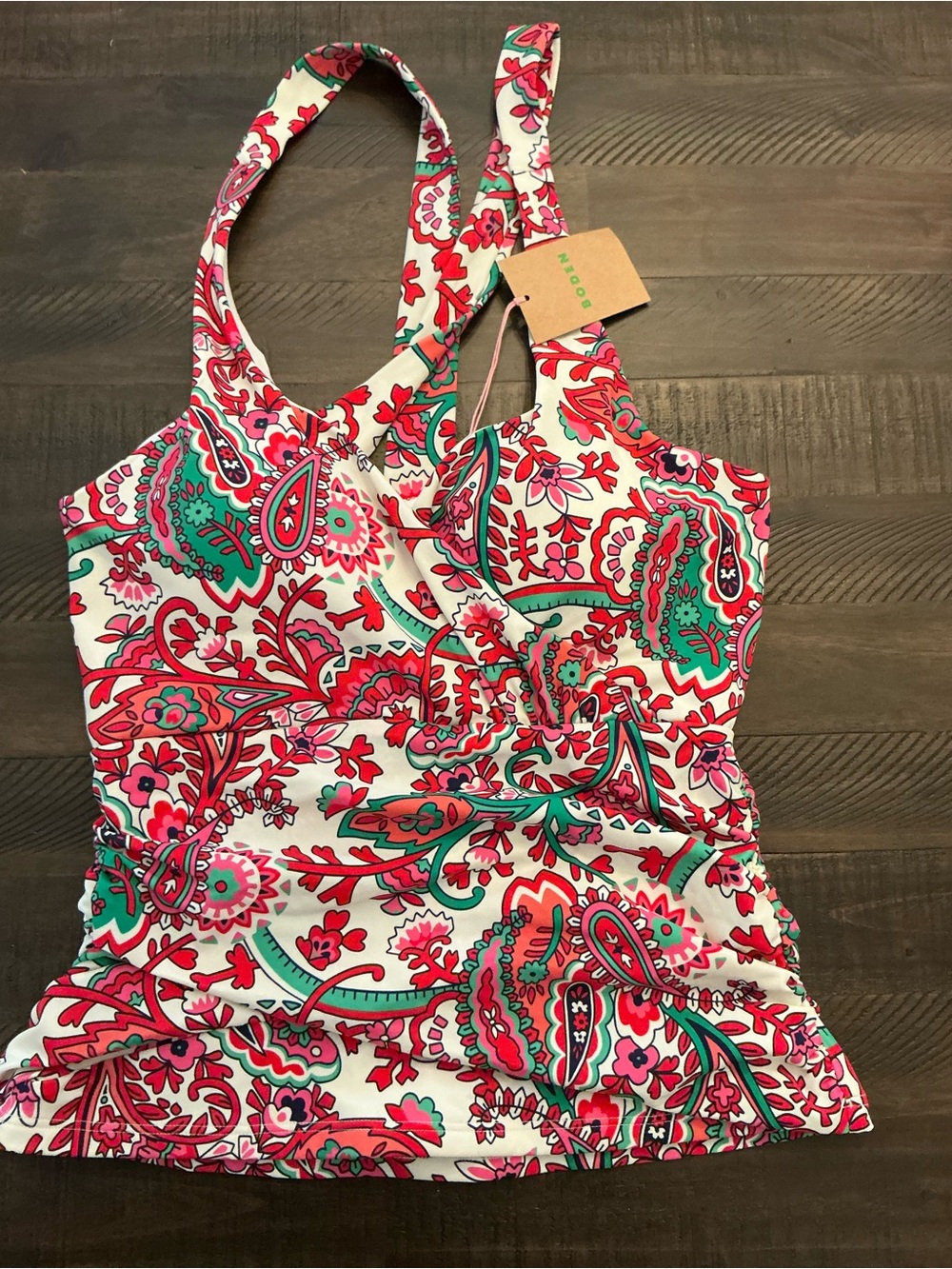 Boden women’s Floral Paisley Swimsuit - halter top